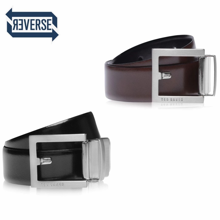 Accessories Ted Baker | Ted Baker Reversible Fix Belt For Men'S Belts Colour Black