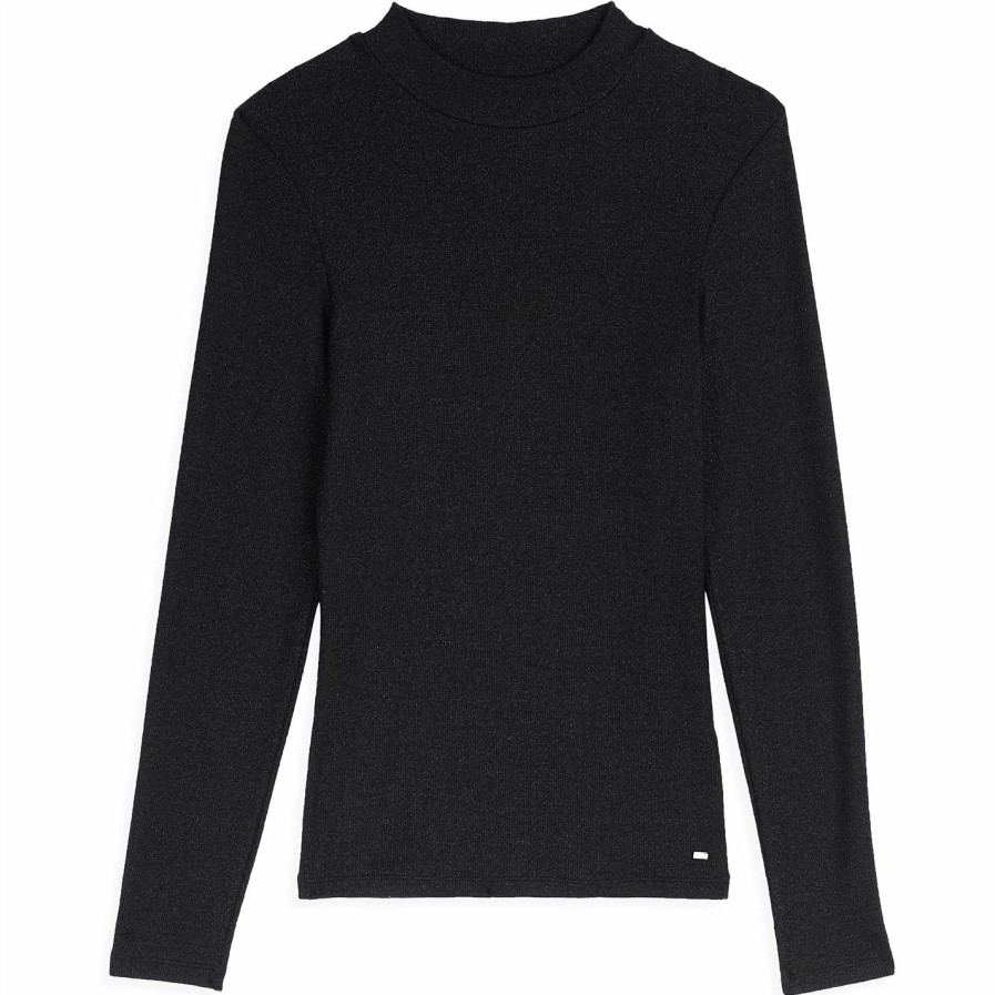 Women Ted Baker | Ted Baker Stormie Long Sleeve T Shirt For Tops Colour Black