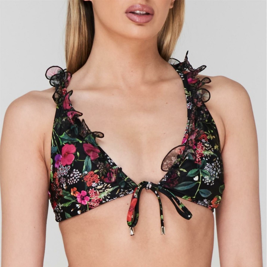 Women Ted Baker | Ted Baker Metro Bikini Top For Bikinis Colour Black