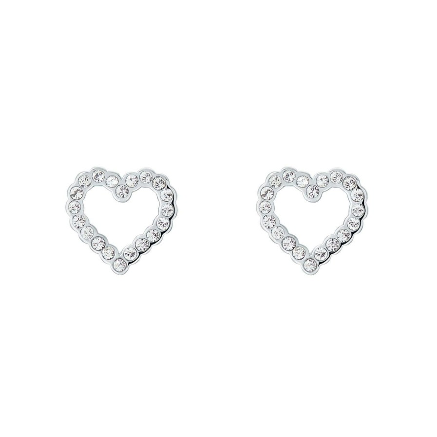 Accessories Ted Baker | Ted Baker Leenah Linked Hearts Stud Earrings For Earrings Colour Silver/Crystal