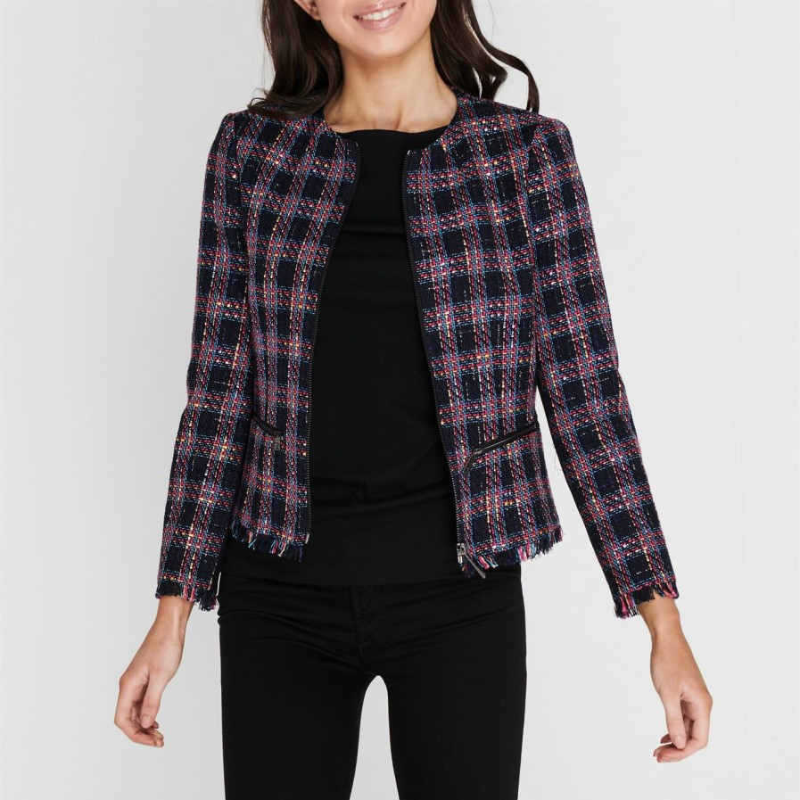 Women Ted Baker | Ted Baker Rosesal Jacket For Coats & Jackets Colour Navy