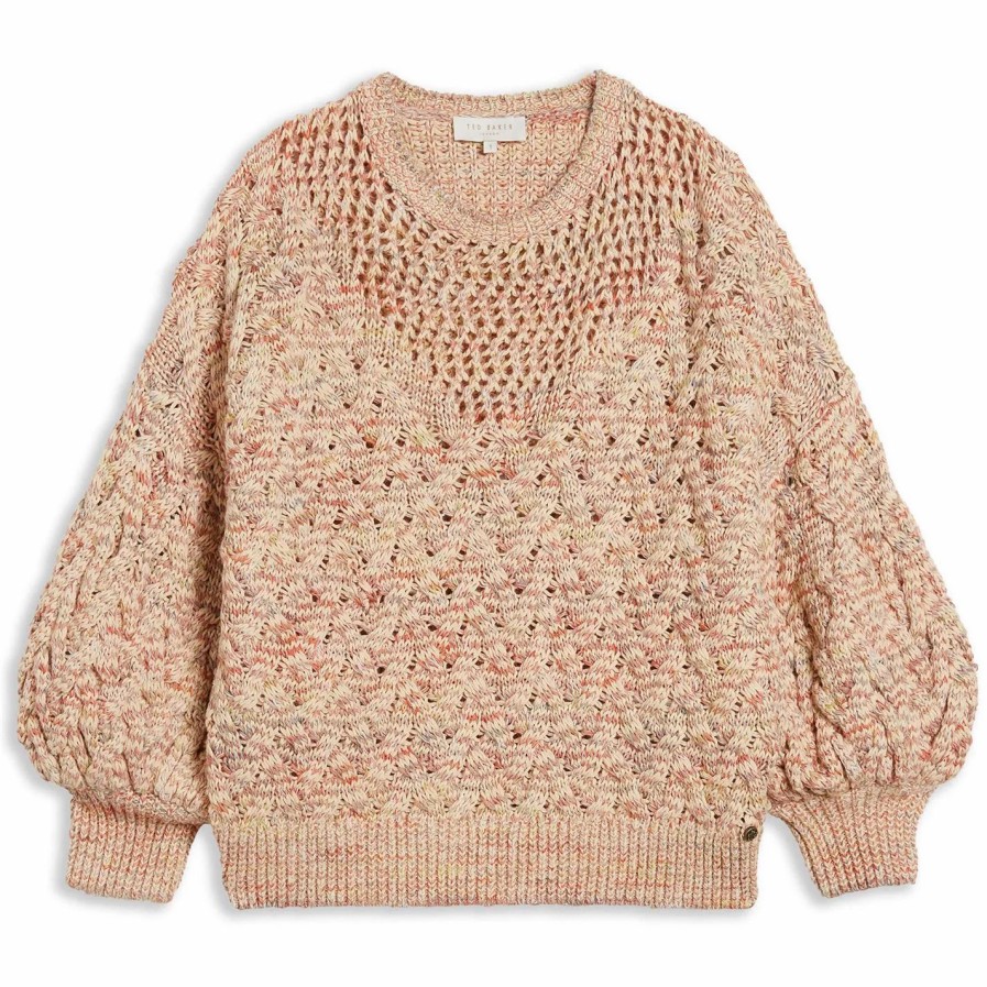 Women Ted Baker | Ted Baker Lorensa Knitted Jumper For Knitwear Colour Camel