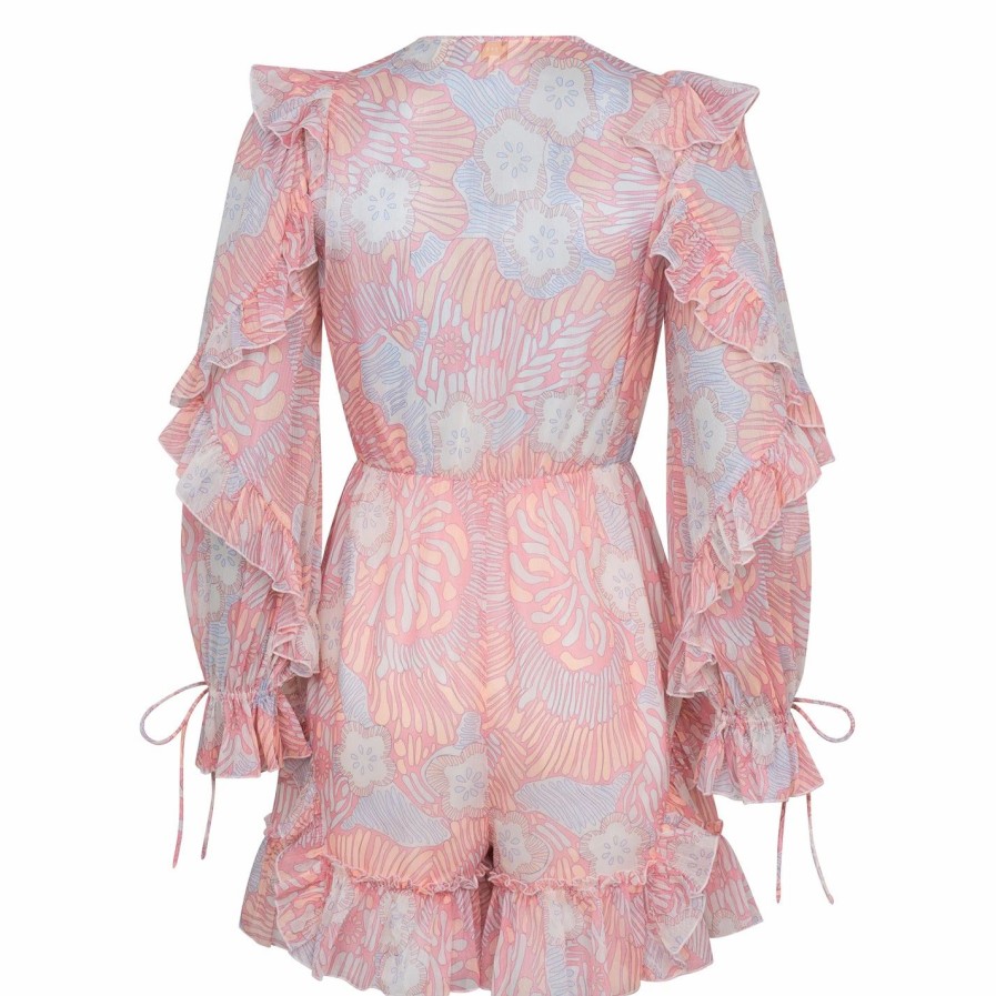 Women Ted Baker | Ted Baker Irvete Play Suit For Playsuits & Jumpsuits Colour Coral