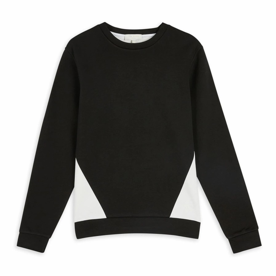 Women Ted Baker | Ted Baker Ted Baker Leppi Colour Block For Hoodies And Sweatshirts Colour Black