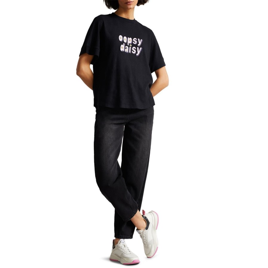 Women Ted Baker | Ted Baker Emelita T-Shirt For Tops Colour Black