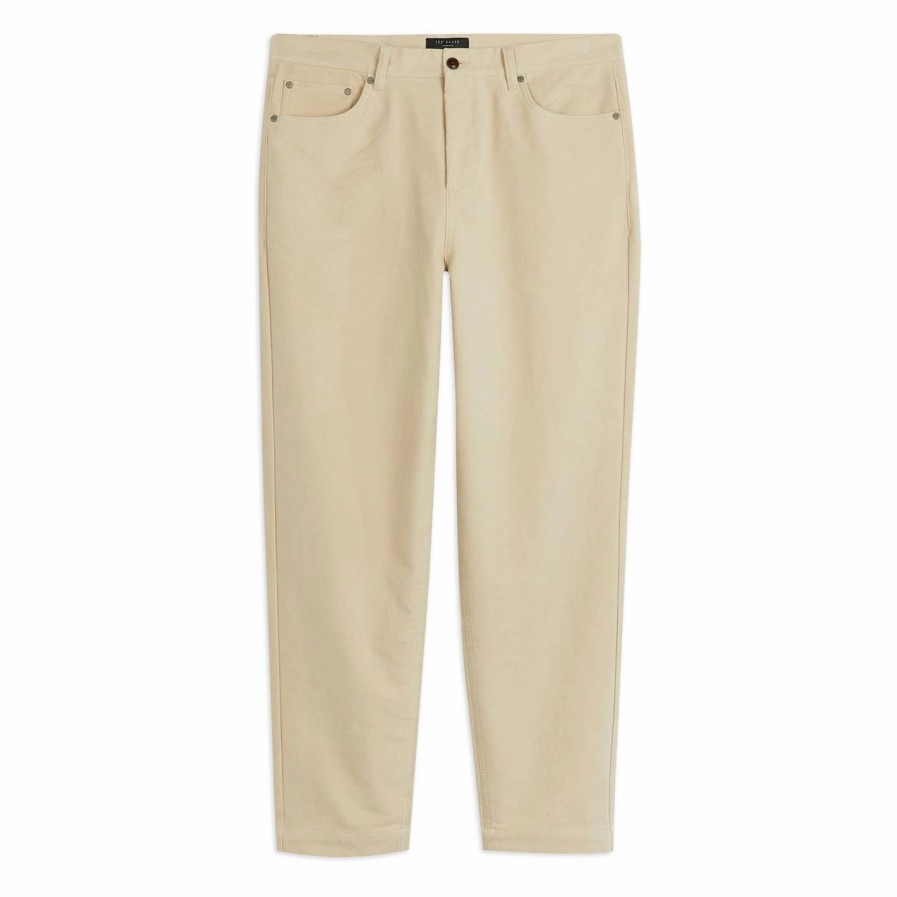 Men Ted Baker | Ted Baker Telscop Trousers For Big & Tall Trousers Colour White