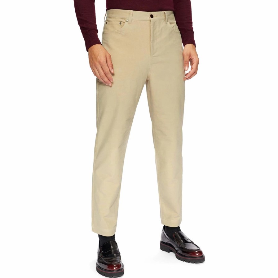 Men Ted Baker | Ted Baker Telscop Trousers For Big & Tall Trousers Colour White