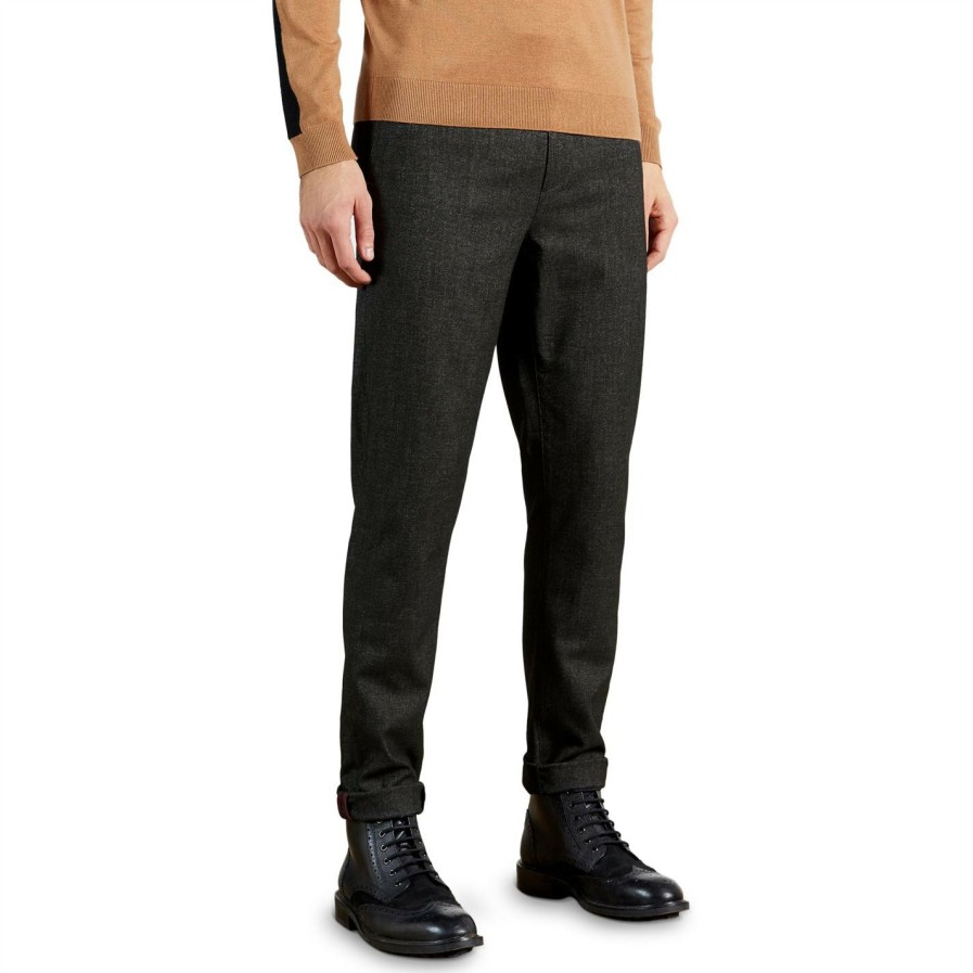 Men Ted Baker | Ted Baker Haloe Trousers For Trousers & Chinos Colour Charcoal