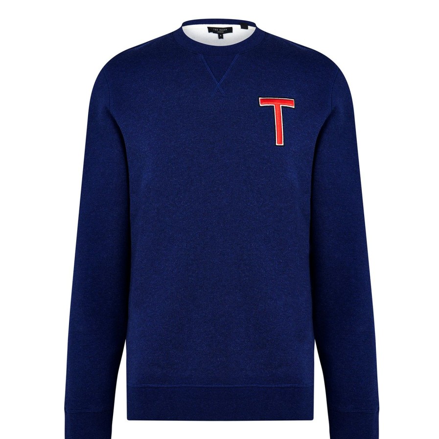 Men Ted Baker | Ted Baker Welloe Sweatshirt For Big & Tall Colour Navy