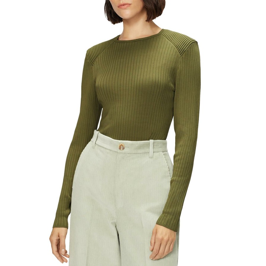 Women Ted Baker | Ted Baker Eeeffii Otto Jumper For Knitwear Colour Khaki