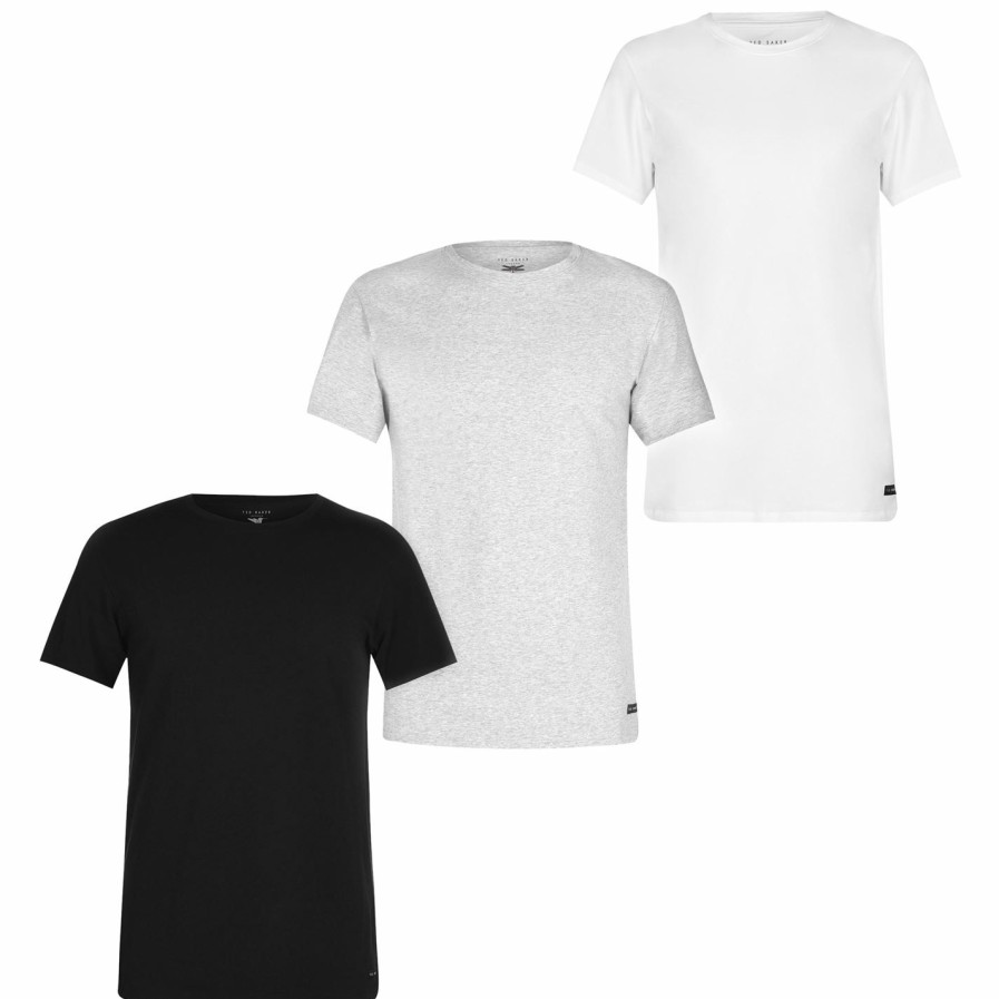 Men Ted Baker | Ted Baker 3 Pack Crew T Shirts For T-Shirts Colour Multi As1999