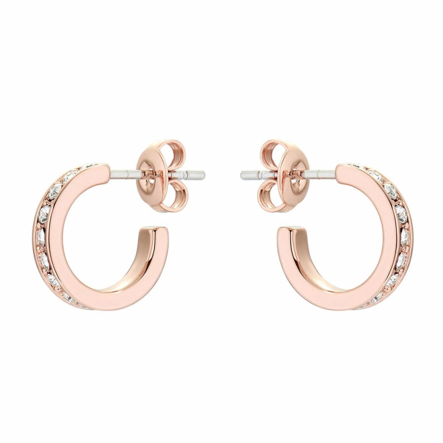 Accessories Ted Baker | Ted Baker Seenita Crystal Huggie Earrings For Earrings Colour Rose Gold