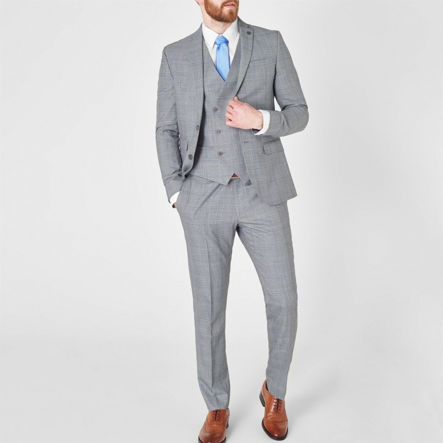 Men Ted Baker | Ted Baker Tynets Slim Fit Suit Trousers For Complete Suits Colour Grey