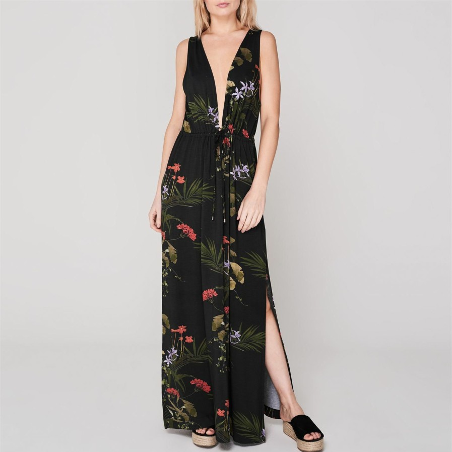 Women Ted Baker | Ted Baker Ted Highland Maxi Swimsuit For Swimwear Colour Black