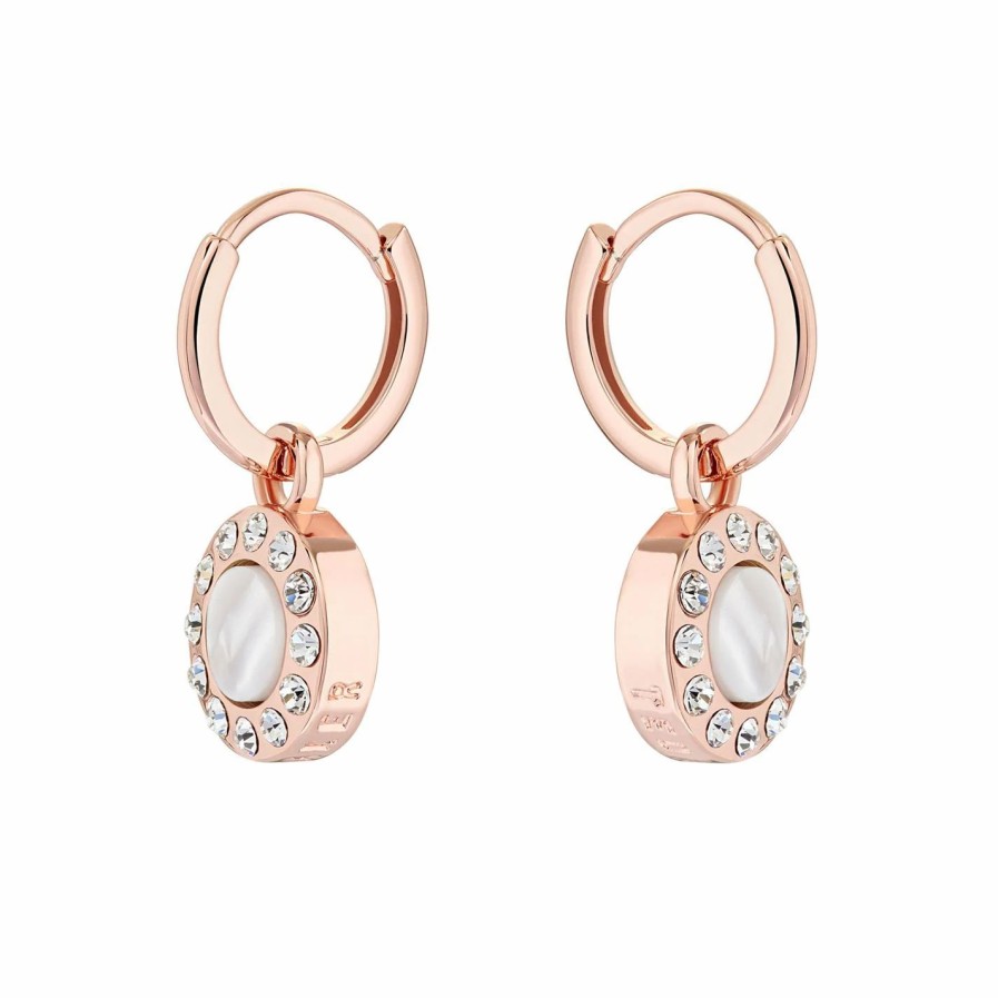 Accessories Ted Baker | Ted Baker Graco Gem Button Huggie Earring For Earrings Colour Pink Gold/Cryst