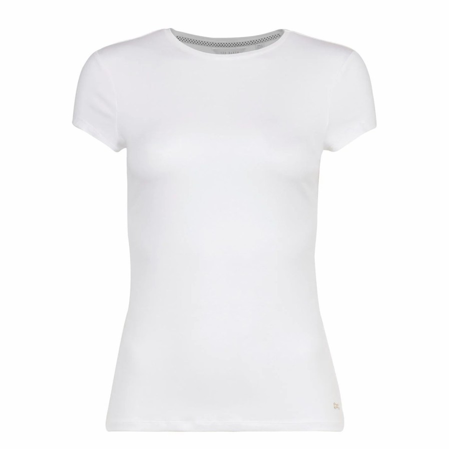 Women Ted Baker | Ted Baker Calmin T Shirt For Tops Colour White