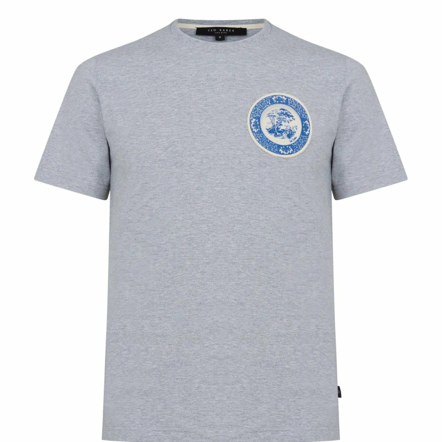 Men Ted Baker | Ted Baker Archel T Shirt For T-Shirts Colour Grey Marl