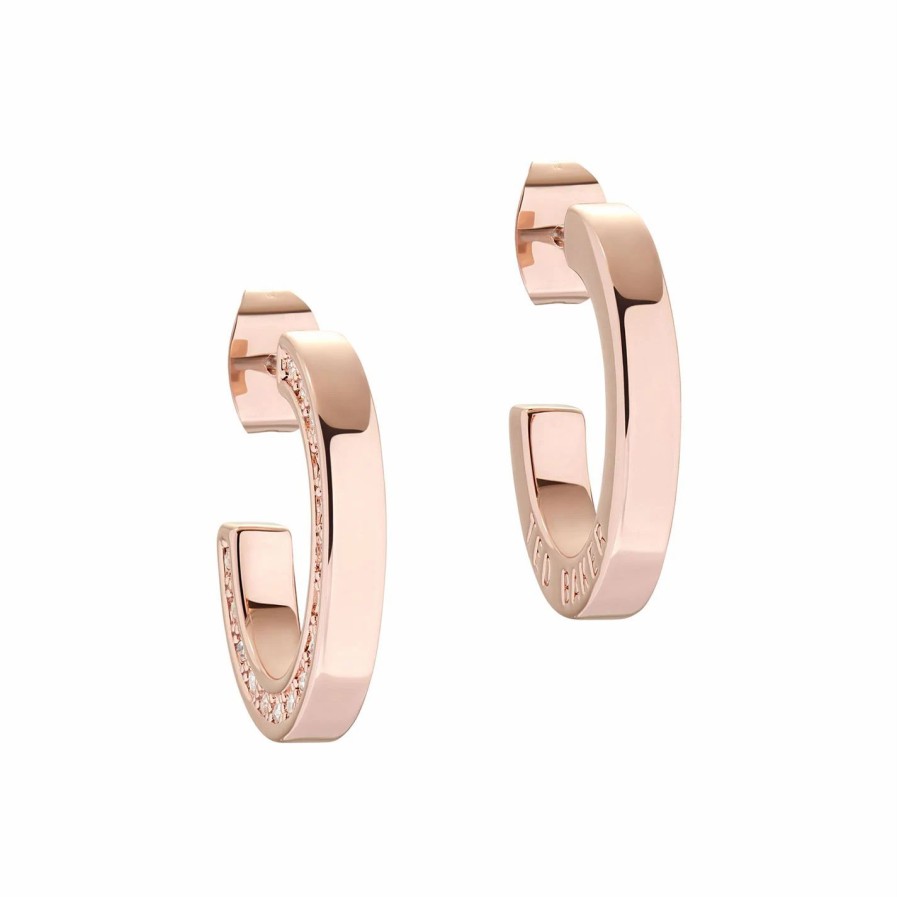 Accessories Ted Baker | Ted Baker Senatta Crystal Hoop Earring For Earrings Colour Rose Gold/Cryst