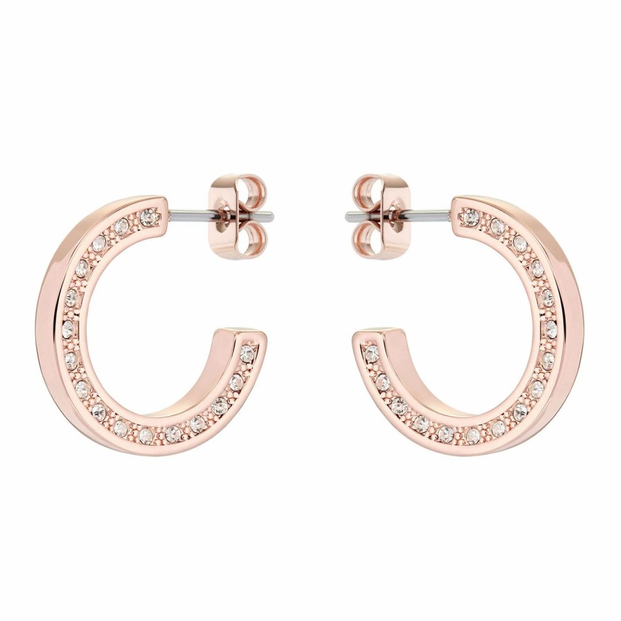 Accessories Ted Baker | Ted Baker Senatta Crystal Hoop Earring For Earrings Colour Rose Gold/Cryst