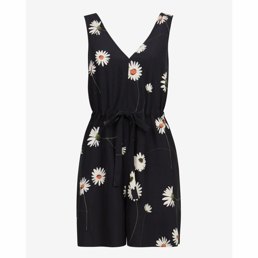 Women Ted Baker | Ted Baker Anjie Playsuit For Playsuits & Jumpsuits Colour Dark Blue