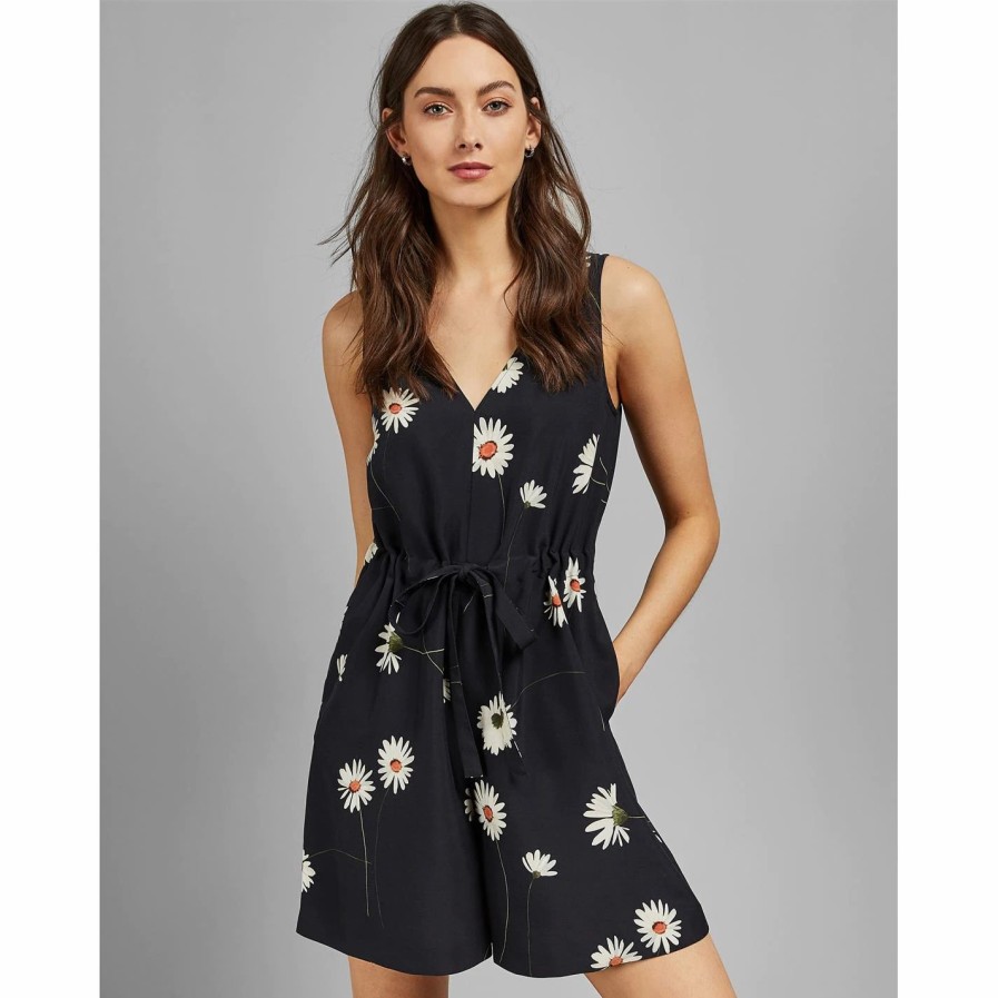 Women Ted Baker | Ted Baker Anjie Playsuit For Playsuits & Jumpsuits Colour Dark Blue