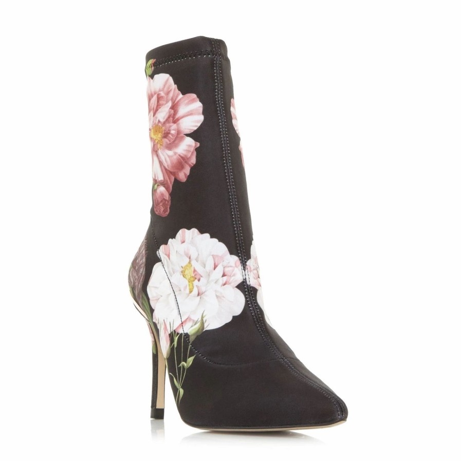 Shoes & Boots Ted Baker | Ted Baker Ted Elzbet Floral Sock Boots For Women'S Boots Colour Black27