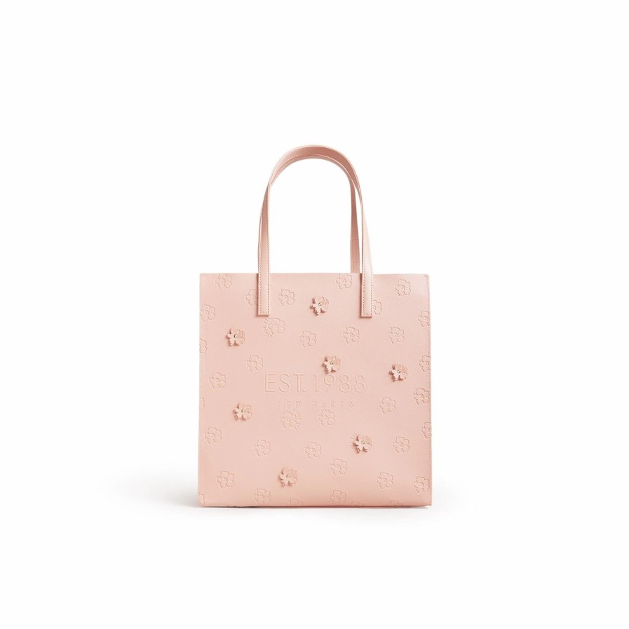 Bags & Luggage Ted Baker | Ted Baker Florcon Flower Tote Bag For Handbags Colour Dusky Pink