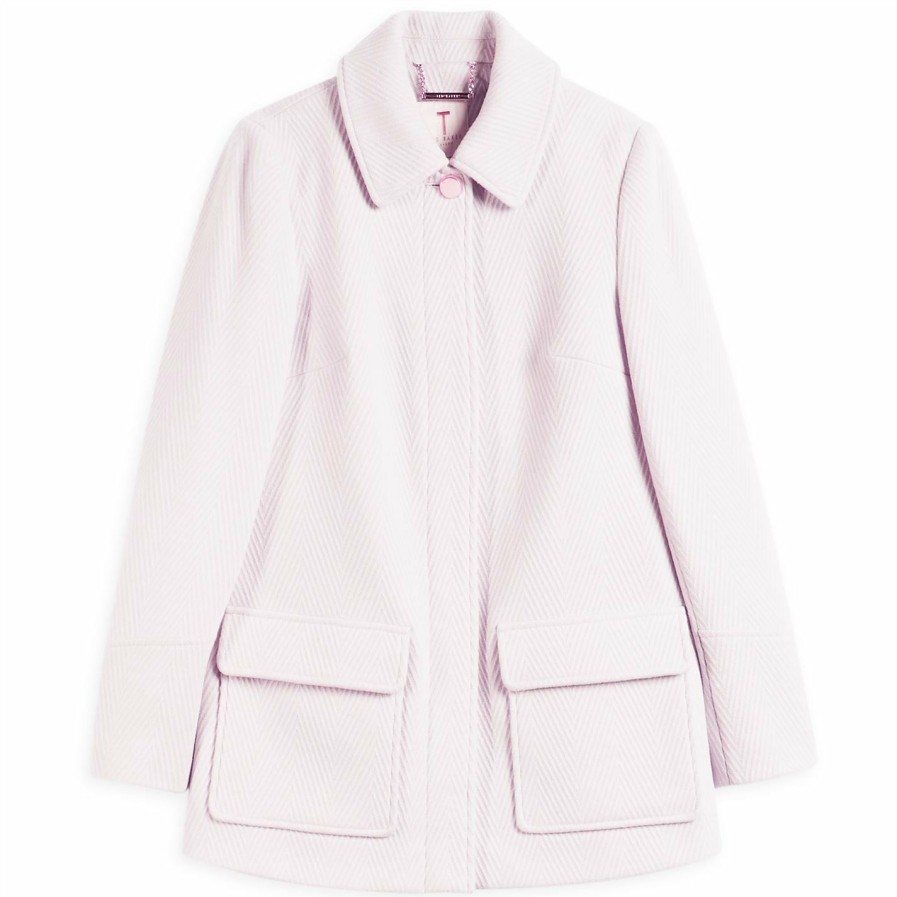 Women Ted Baker | Ted Baker Kamile Coat For Coats & Jackets Colour Cream