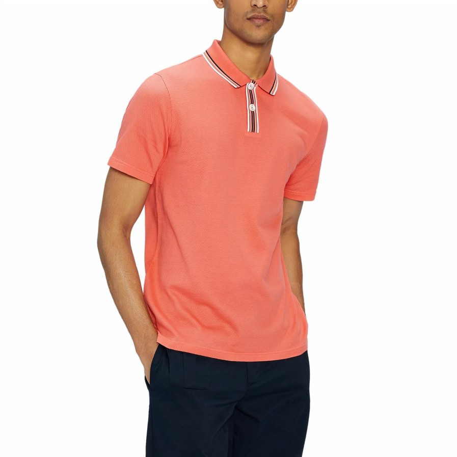 Men Ted Baker | Ted Baker Twitwoo Polo For Polo Shirts Colour Coral