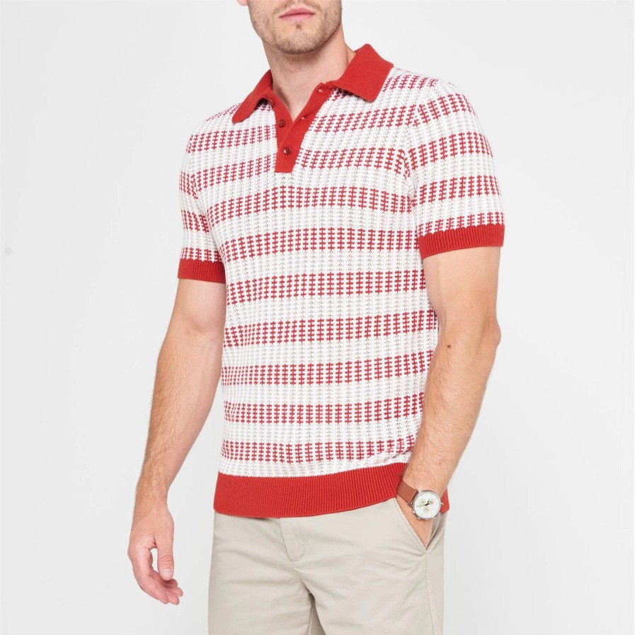 Men Ted Baker | Ted Baker Maynard Polo For Polo Shirts Colour Burnt Red