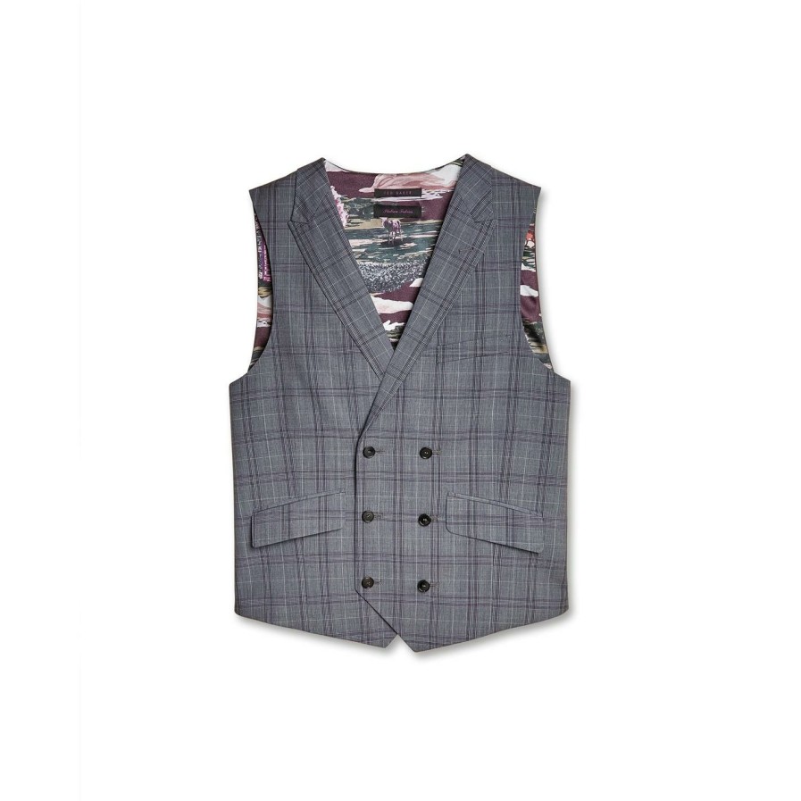 Men Ted Baker | Ted Baker Flyy Waistcoat For Big & Tall Waistcoats Colour Lilac