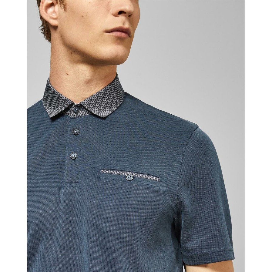 Men Ted Baker | Ted Baker Asam Polo Shirt For Polo Shirts Colour Navy