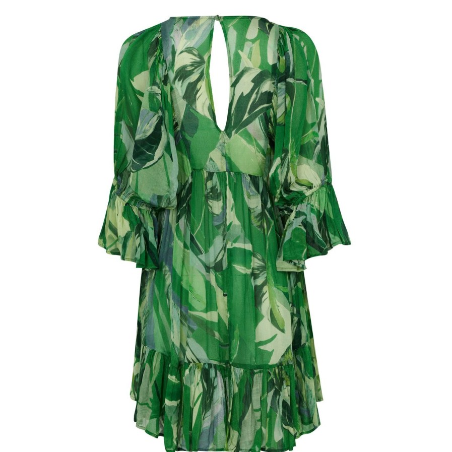 Women Ted Baker | Ted Baker Lilion Cover Up Dress For Kaftans & Sarongs Colour Green