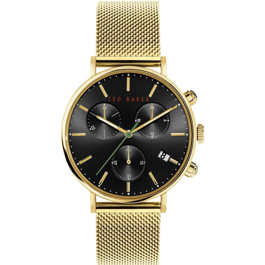 Accessories Ted Baker | Ted Baker Ted Baker Mimossa Chrono Watch Mens For Men'S Watches Colour Gold/Black