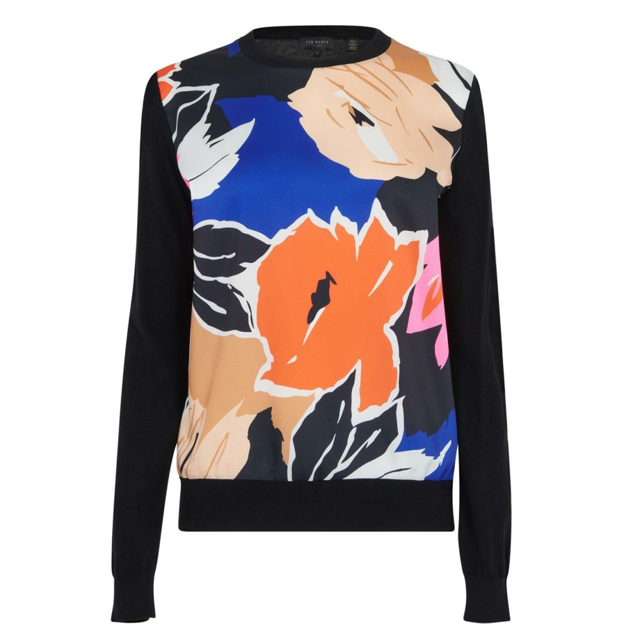 Women Ted Baker | Ted Baker Payzlee Jumper For Knitwear Colour Black