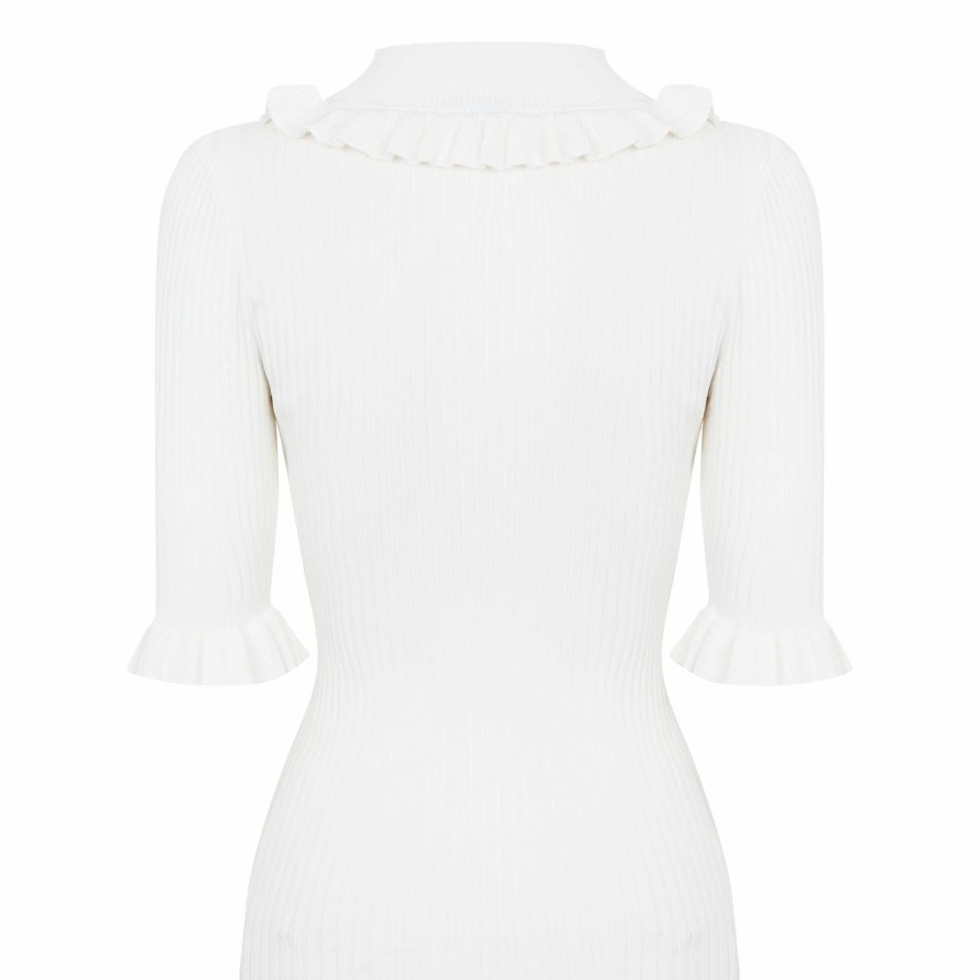 Women Ted Baker | Ted Baker Katella Knit Top For Tops Colour White