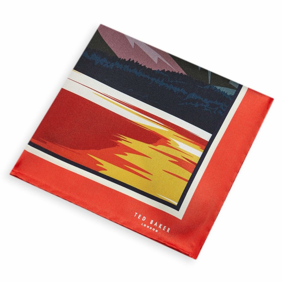 Accessories Ted Baker | Ted Baker Ted Baker Ryde Pocket Square Mens For Handkerchiefs Colour Orange