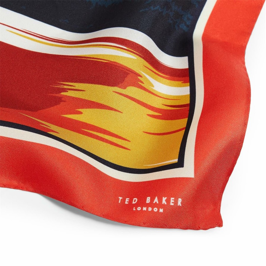 Accessories Ted Baker | Ted Baker Ted Baker Ryde Pocket Square Mens For Handkerchiefs Colour Orange