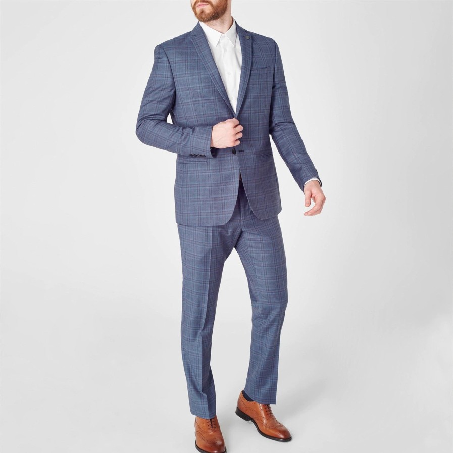 Men Ted Baker | Ted Baker Bollijs Slim Fit Suit Jacket For Complete Suits Colour Blue