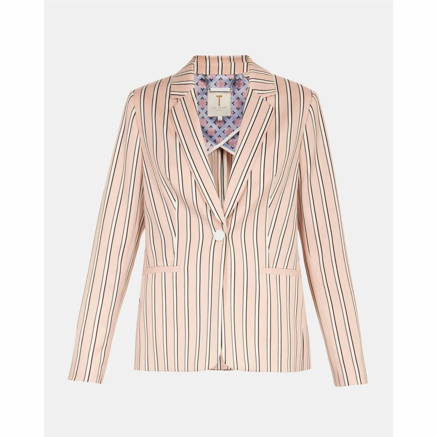 Women Ted Baker | Ted Baker Betia Tailored Jacket For Coats & Jackets Colour Light Pink