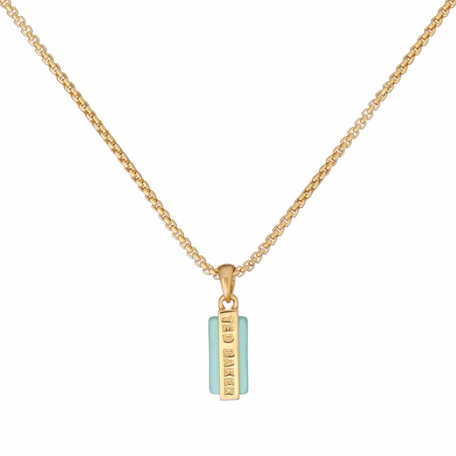 Accessories Ted Baker | Ted Baker Gianni Gem Bar Pendant For Necklaces Colour Gold/Amazonite