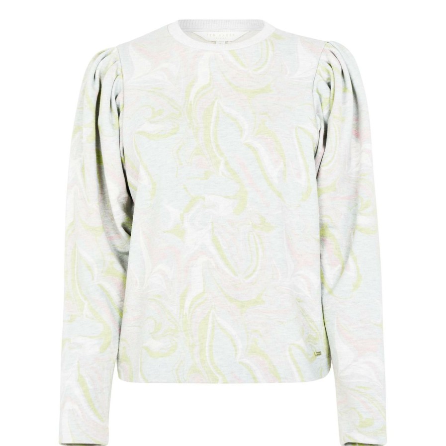 Women Ted Baker | Ted Baker Llanaa Sweater For Hoodies And Sweatshirts Colour Pl-Green