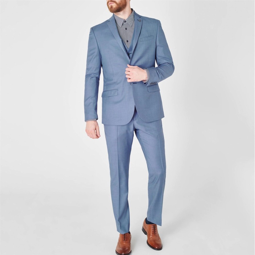 Men Ted Baker | Ted Baker Ainsty Suit Waistcoat For Complete Suits Colour Blue