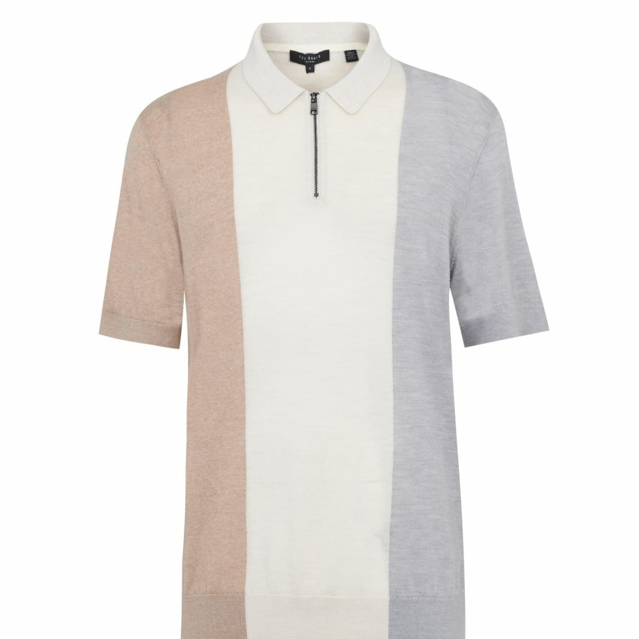 Men Ted Baker | Ted Baker Ted Baker Swansea Polo Shirt Mens For Polo Shirts Colour Grey-Marl