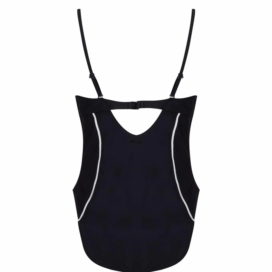 Women Ted Baker | Ted Baker Tani Swimsuit For Kaftans & Sarongs Colour Black