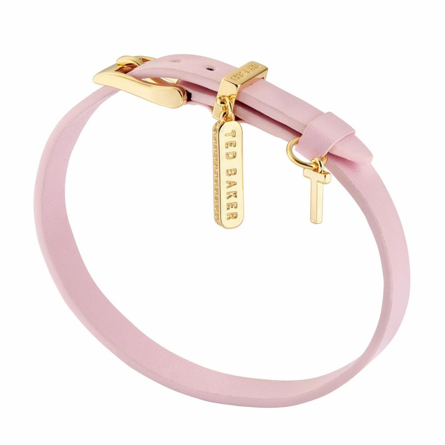 Accessories Ted Baker | Ted Baker Brielli Sparkle Bar Leather Bracelet For Bracelets & Bangles Colour Gold/Pink/Cryst