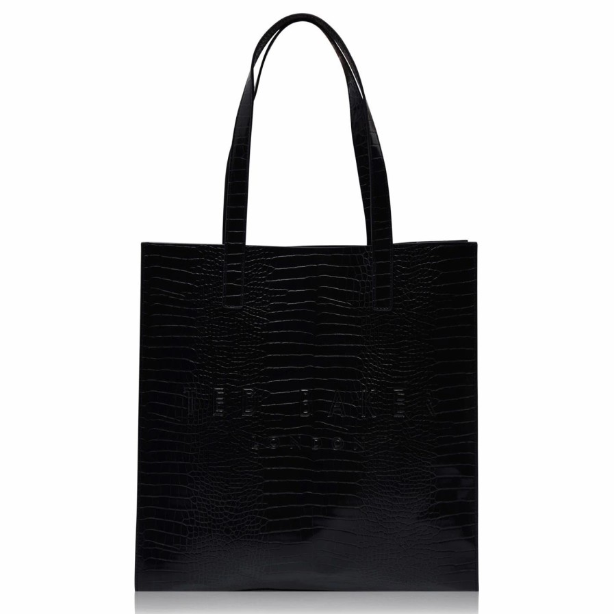 Bags & Luggage Ted Baker | Ted Baker Ted Baker Croccon Large Tote Bag For Handbags Colour Black