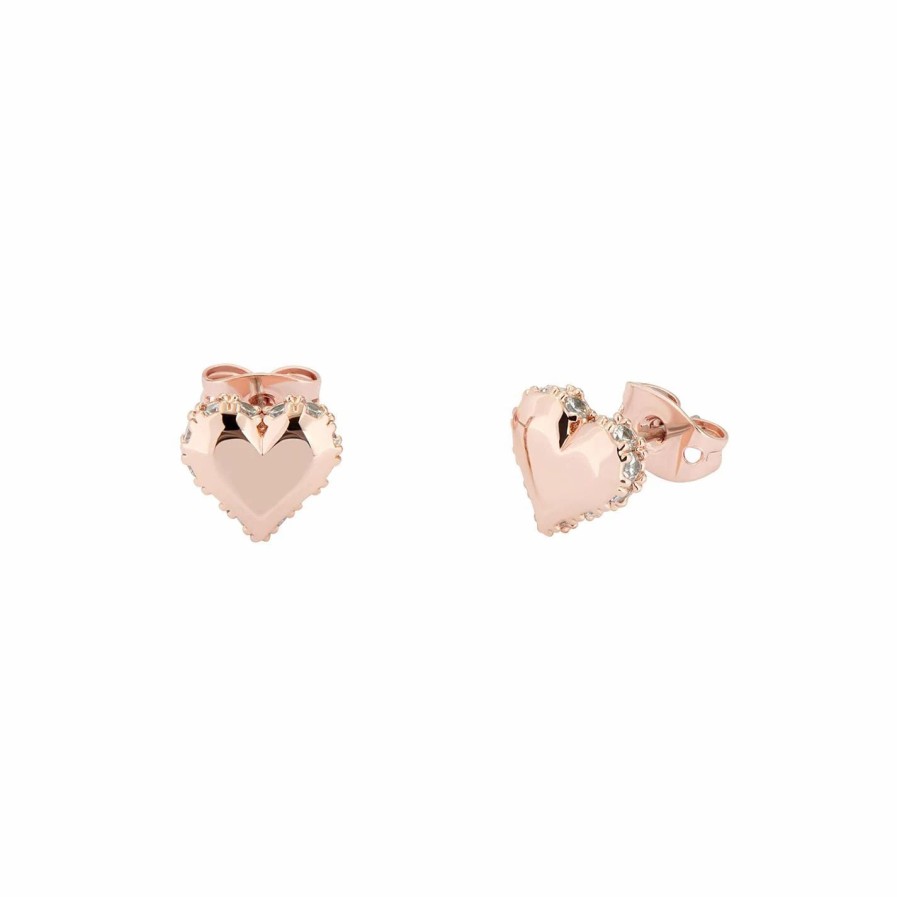 Accessories Ted Baker | Ted Baker Sersy Sparkle Heart Stud Earrings For Earrings Colour Rose/Crystal