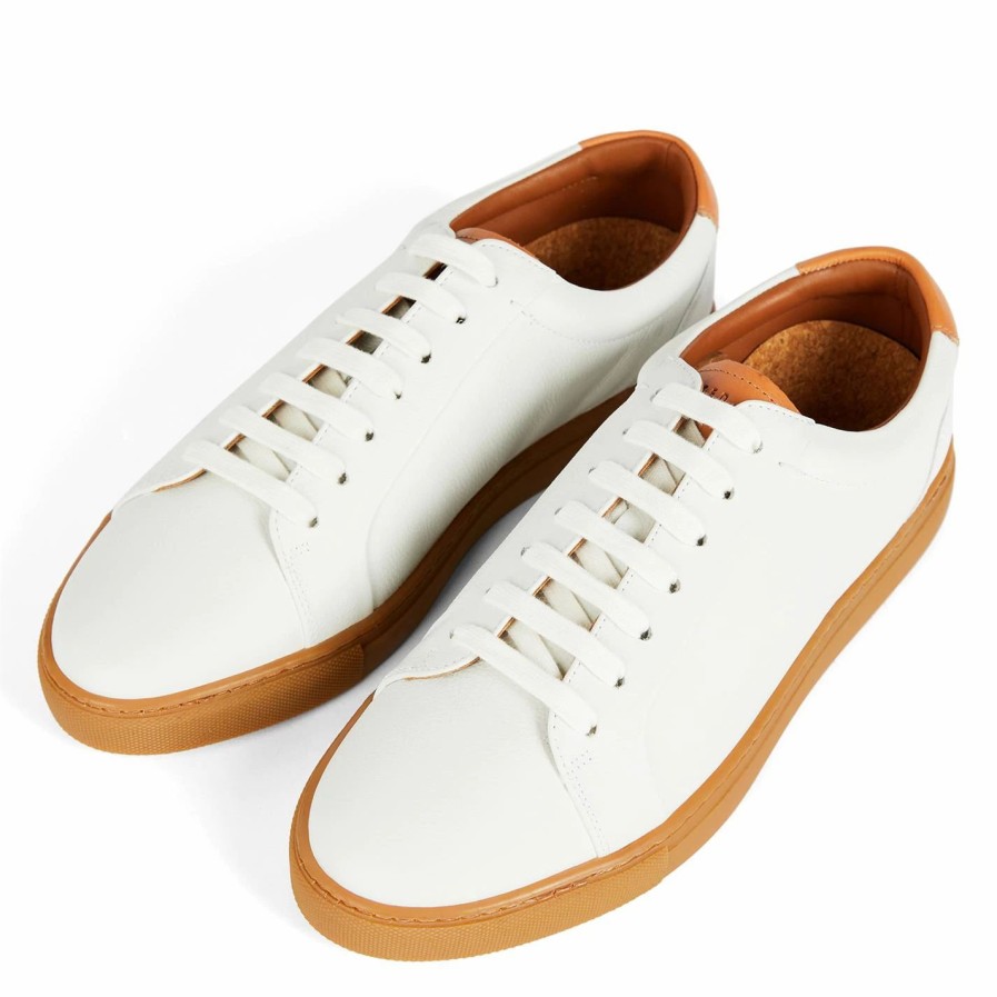 Shoes & Boots Ted Baker | Ted Baker Udammo Leather Trainers For Men'S Trainers Colour White