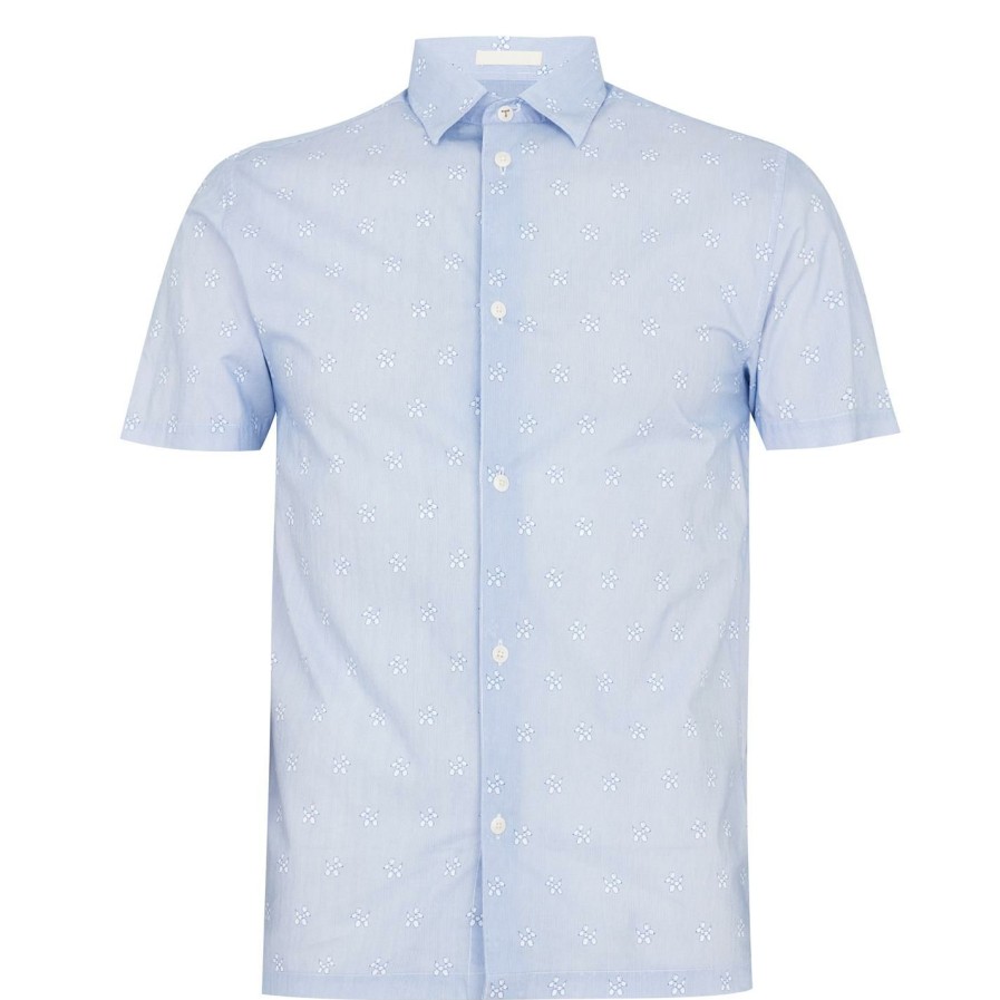 Men Ted Baker | Ted Baker Alroy Shirt For Casual Shirts Colour Lt Blue